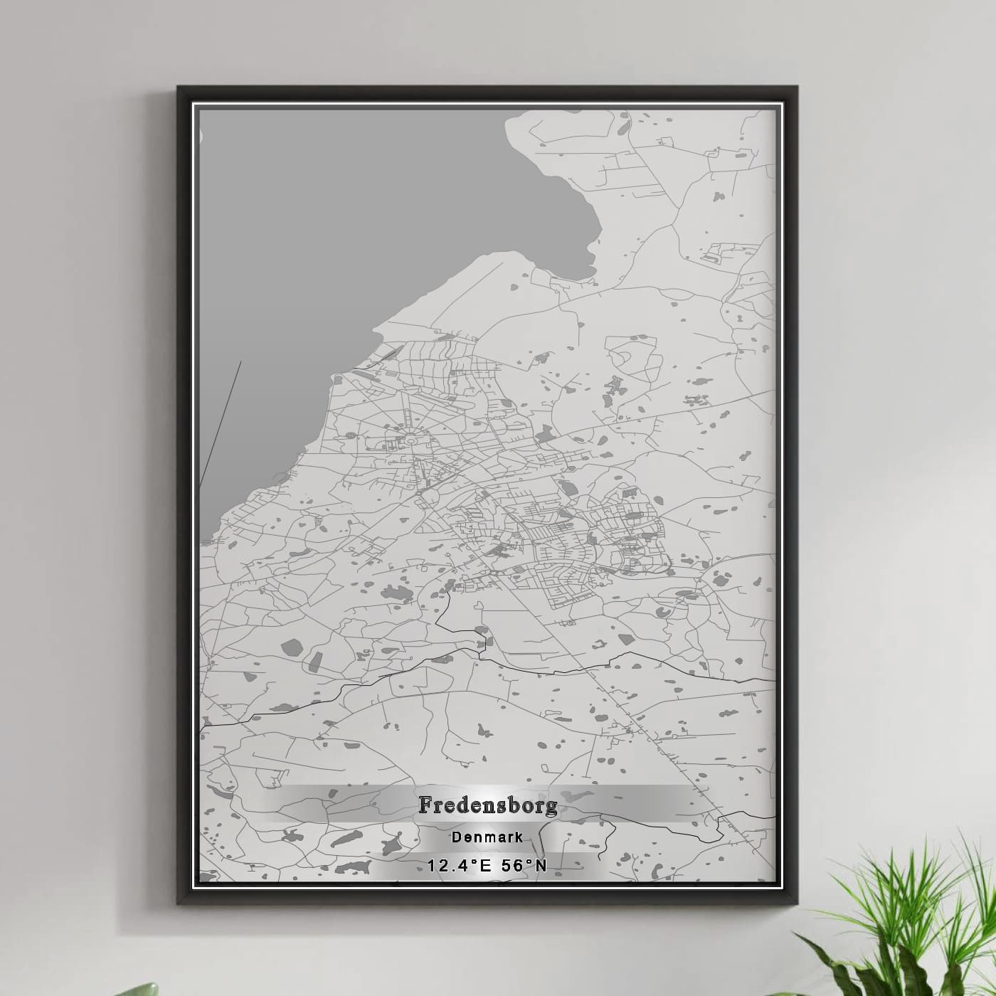 ROAD MAP OF FREDENSBORG, DENMARK BY MAPBAKES