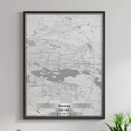 ROAD MAP OF HERNING, DENMARK BY MAPBAKES