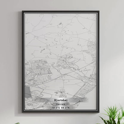 ROAD MAP OF HJORTSHØJ, DENMARK BY MAPBAKES