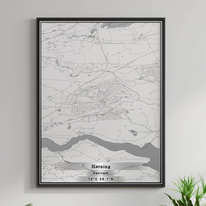 ROAD MAP OF HØRNING, DENMARK BY MAPBAKES