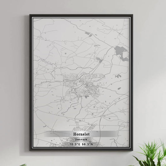 ROAD MAP OF HORNSLET, DENMARK BY MAPBAKES