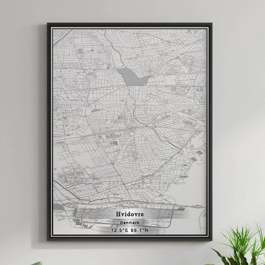 ROAD MAP OF HVIDOVRE, DENMARK BY MAPBAKES
