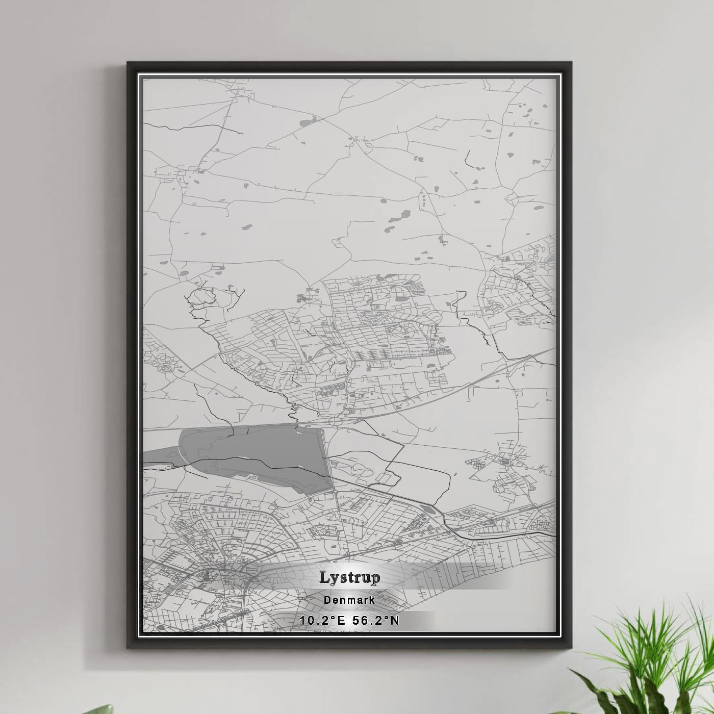 ROAD MAP OF LYSTRUP, DENMARK BY MAPBAKES