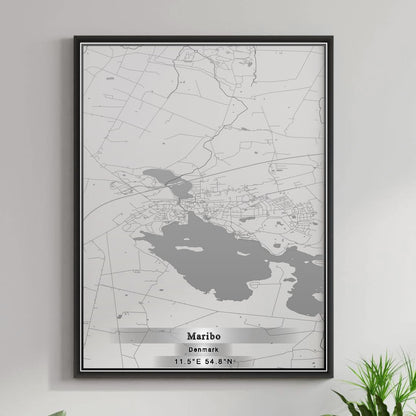 ROAD MAP OF MARIBO, DENMARK BY MAPBAKES