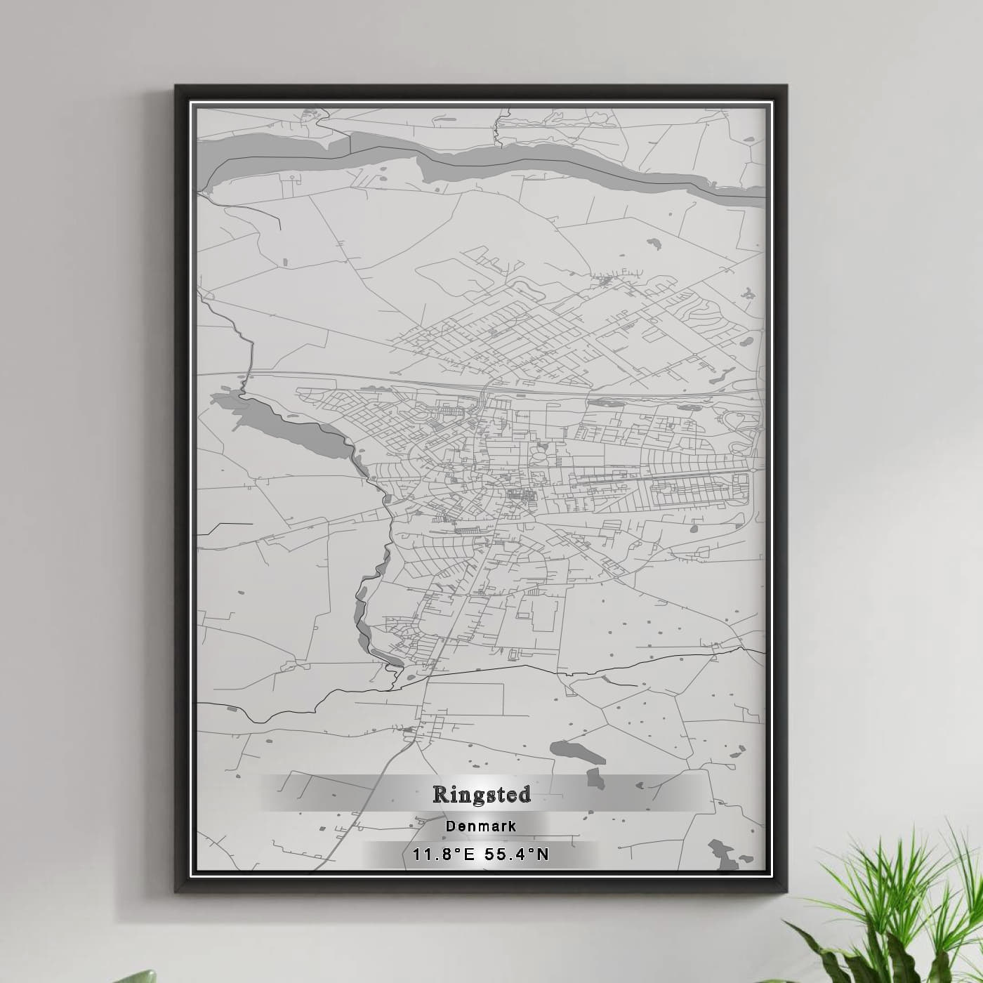 ROAD MAP OF RINGSTED, DENMARK BY MAPBAKES