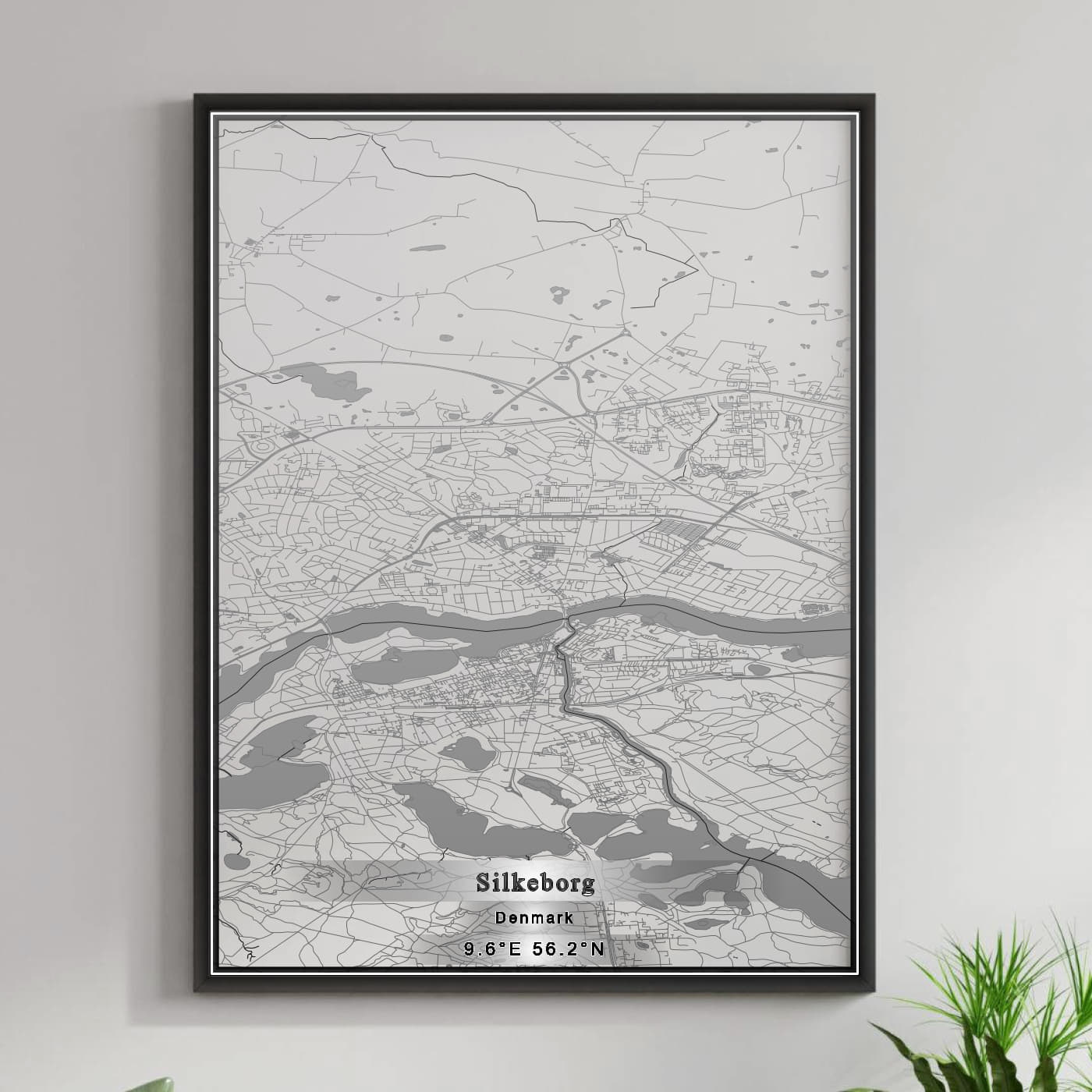 ROAD MAP OF SILKEBORG, DENMARK BY MAPBAKES