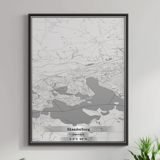 ROAD MAP OF SKANDERBORG, DENMARK BY MAPBAKES