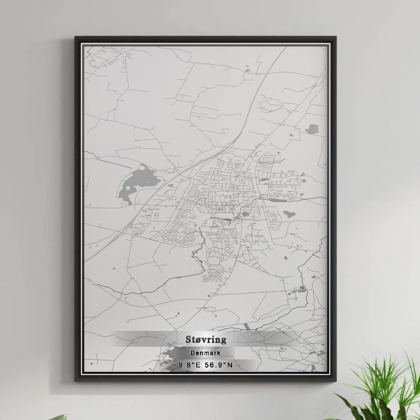 ROAD MAP OF STØVRING, DENMARK BY MAPBAKES