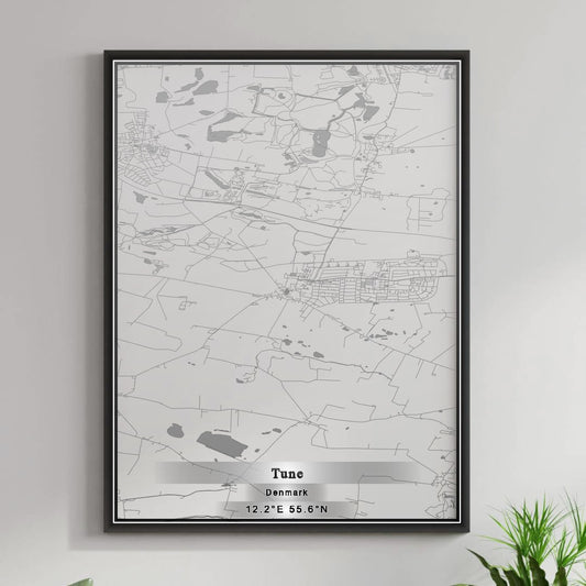 ROAD MAP OF TUNE, DENMARK BY MAPBAKES