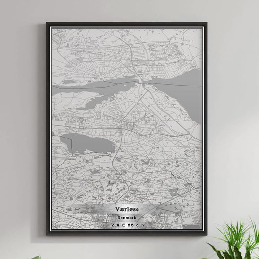 ROAD MAP OF VÆRLØSE, DENMARK BY MAPBAKES