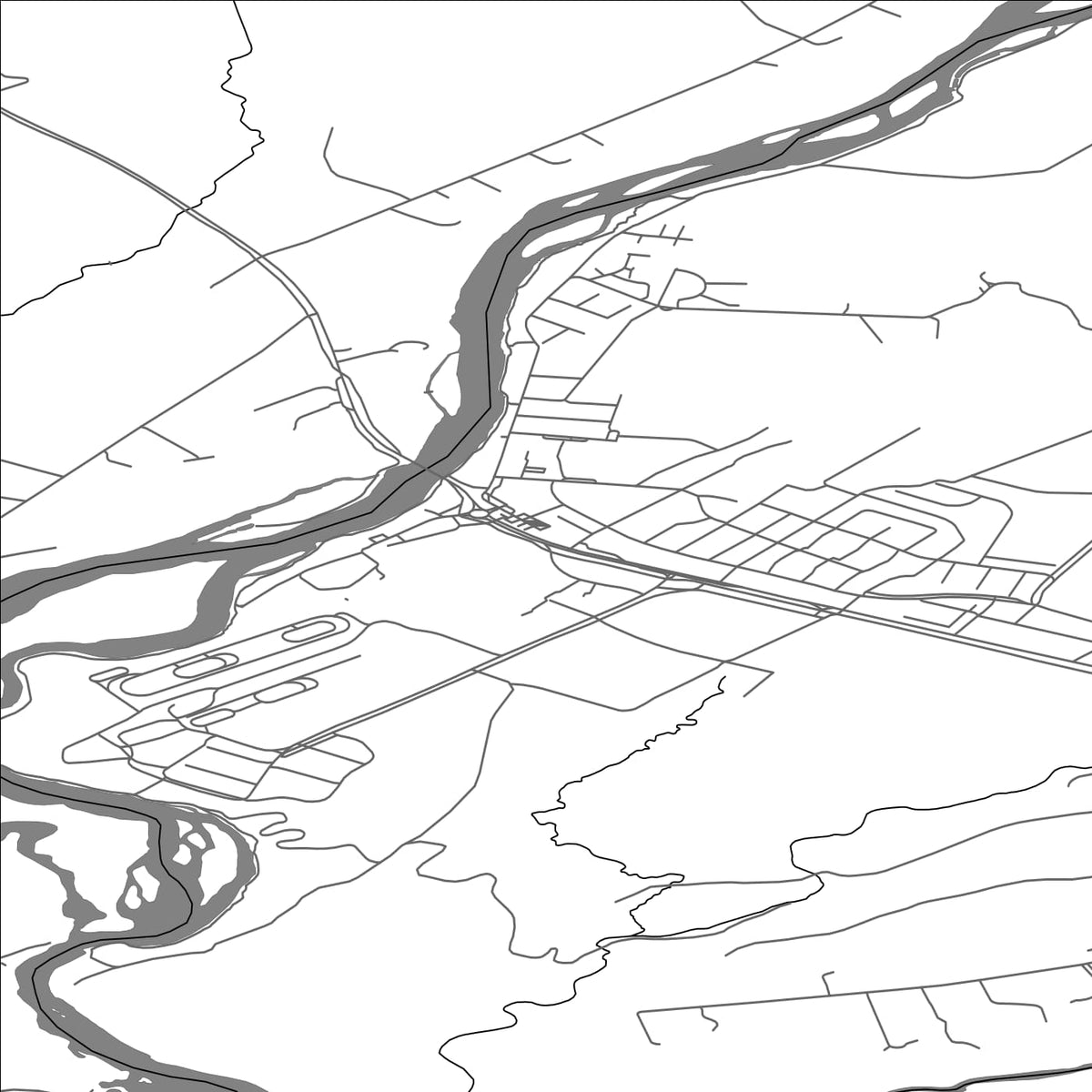 ROAD MAP OF HELLA, ICELAND BY MAPBAKES