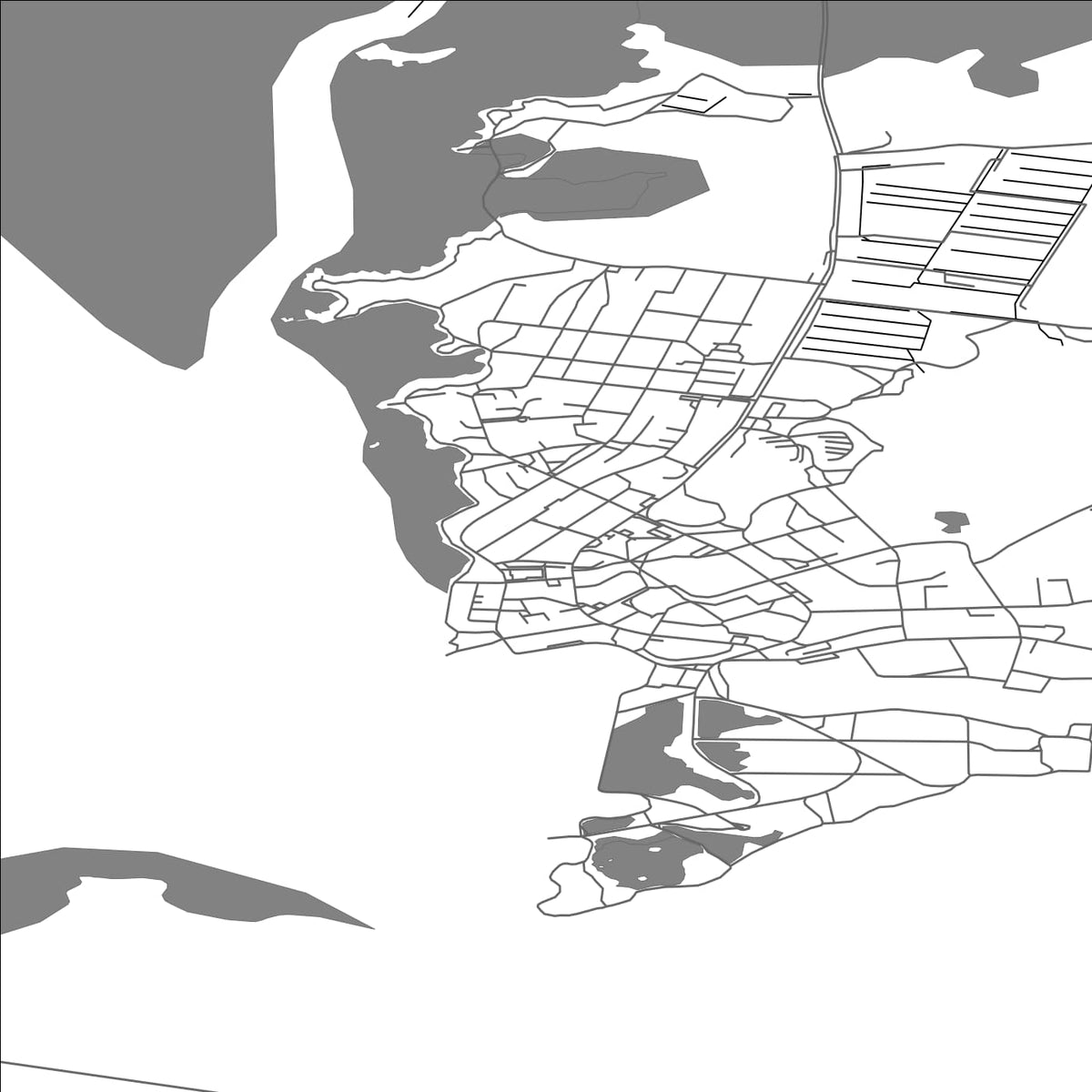 ROAD MAP OF HOFN, ICELAND BY MAPBAKES