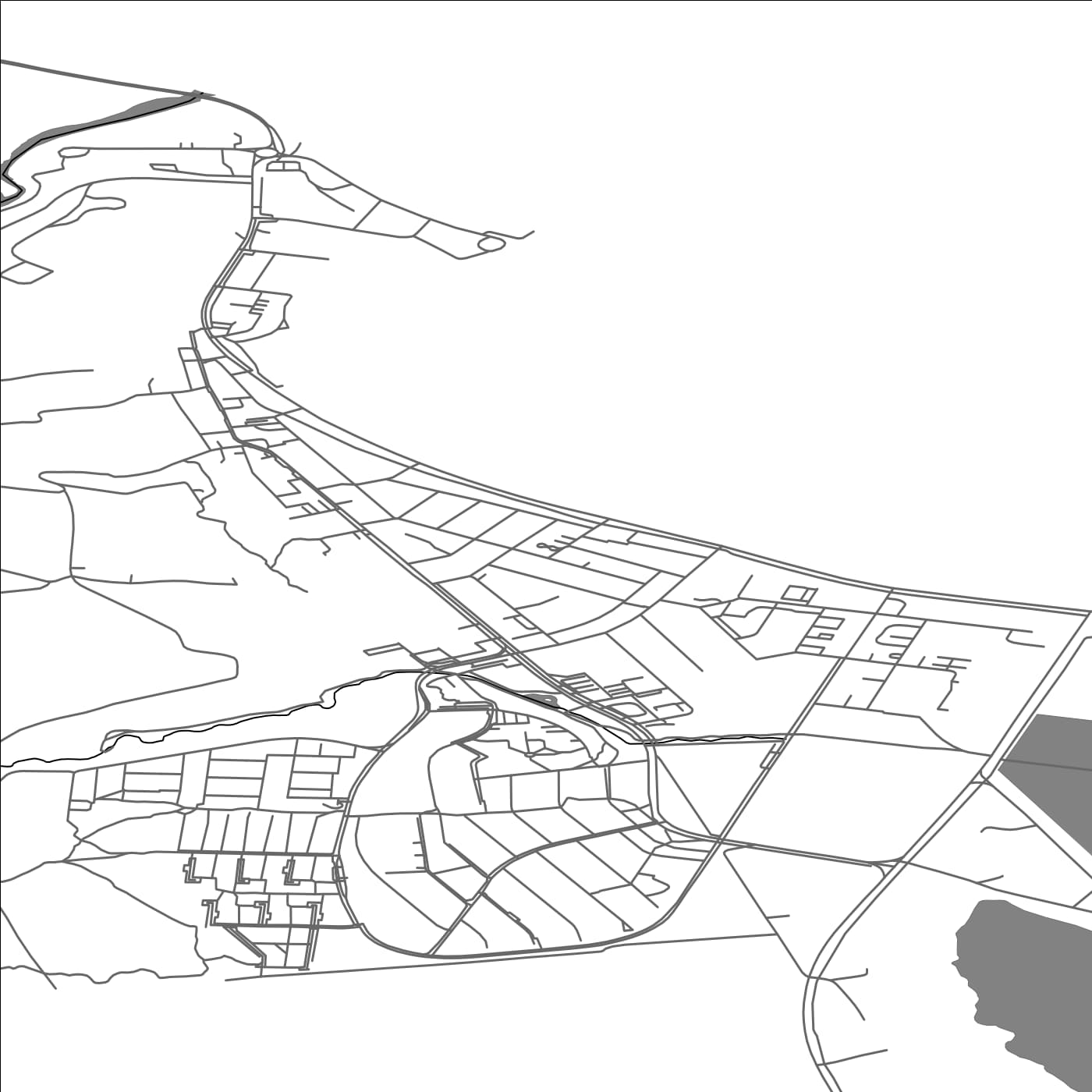 ROAD MAP OF SAUDARKROKUR, ICELAND BY MAPBAKES