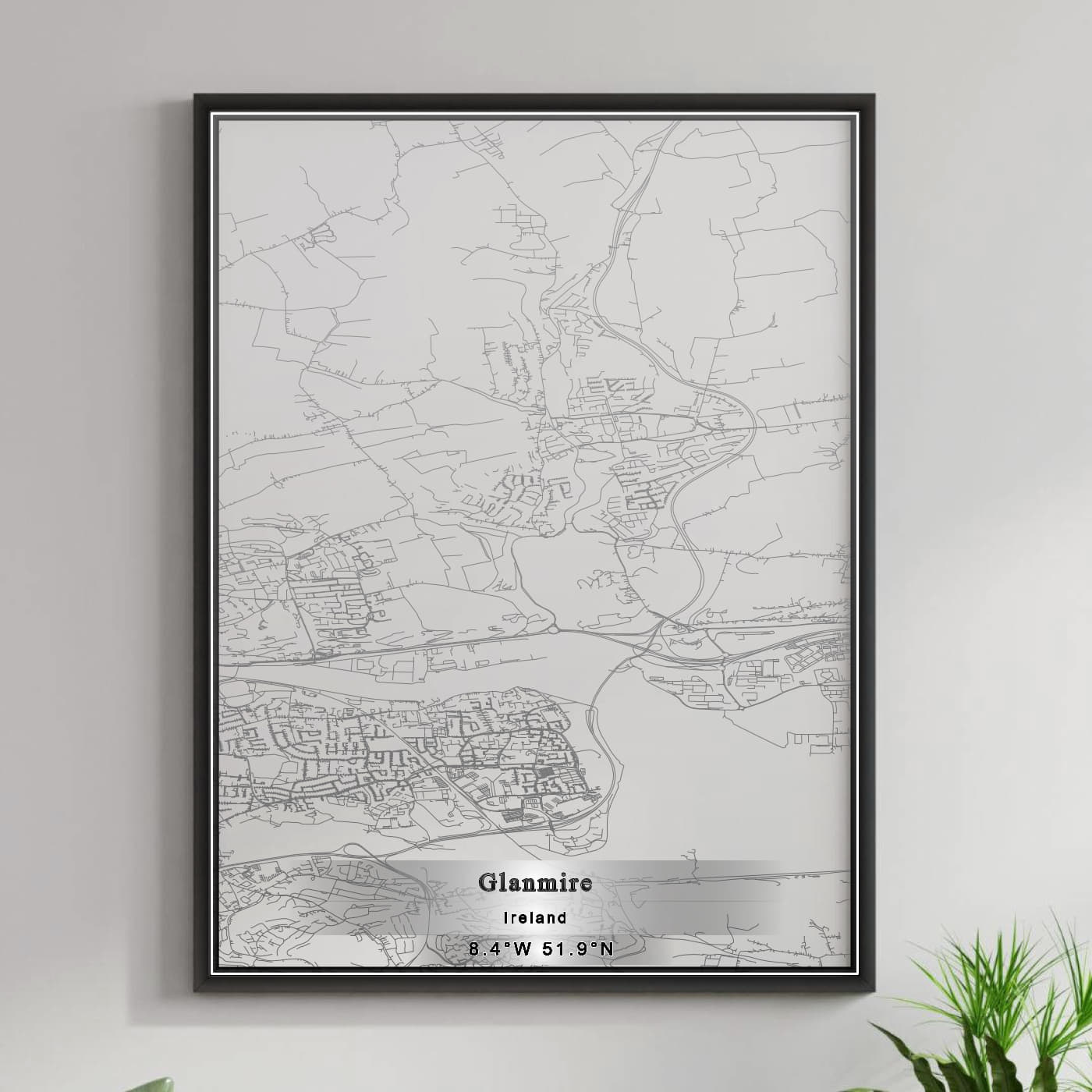 ROAD MAP OF GLANMIRE, IRELAND BY MAPBAKES