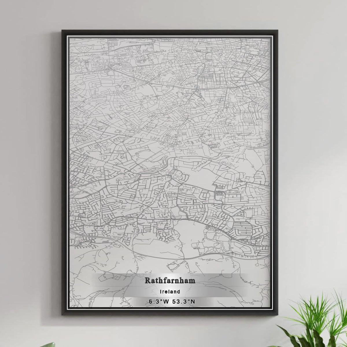 ROAD MAP OF RATHFARNHAM, IRELAND BY MAPBAKES