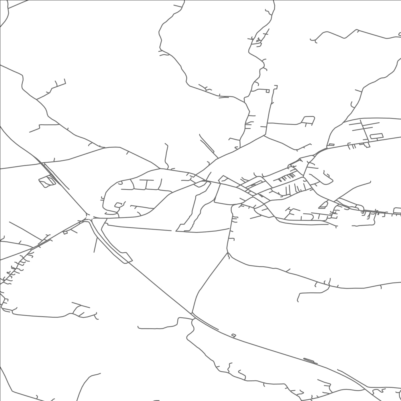 ROAD MAP OF BELTURBET, IRELAND BY MAPBAKES