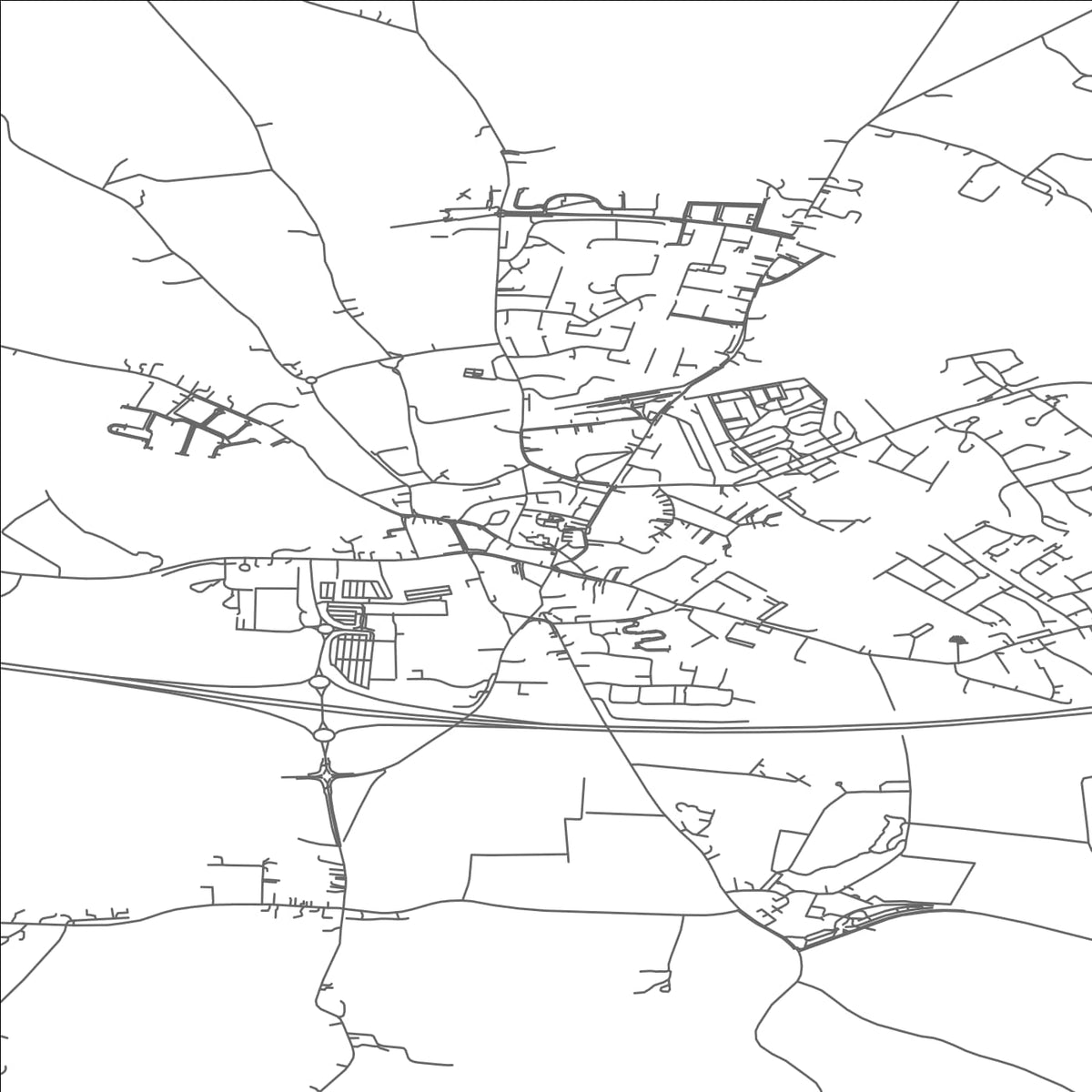ROAD MAP OF KILDARE, IRELAND BY MAPBAKES