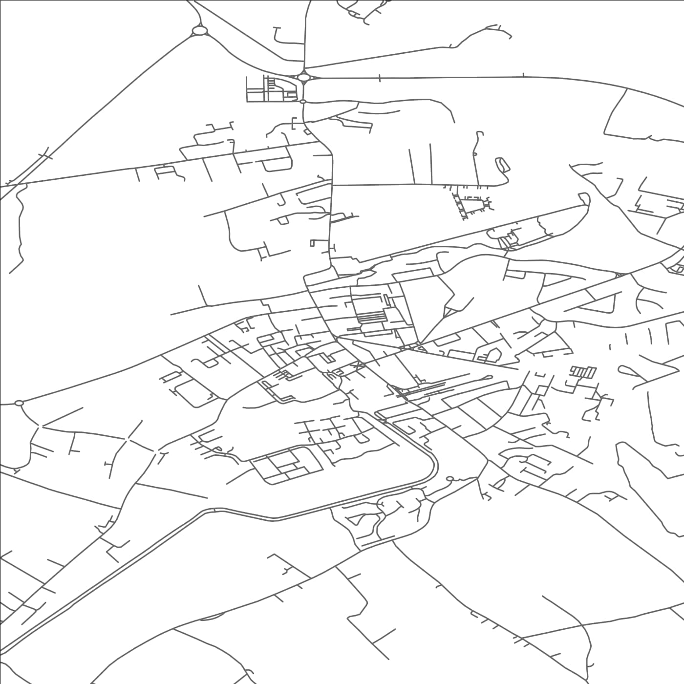 ROAD MAP OF LONGFORD, IRELAND BY MAPBAKES