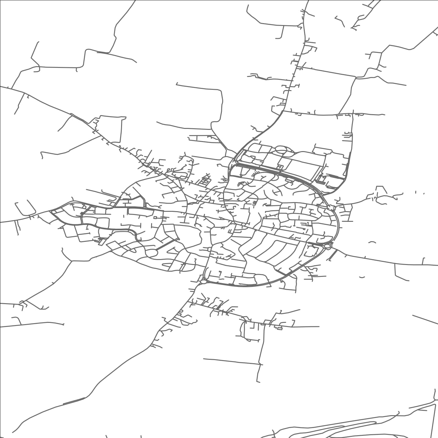 ROAD MAP OF LUSCA, IRELAND BY MAPBAKES