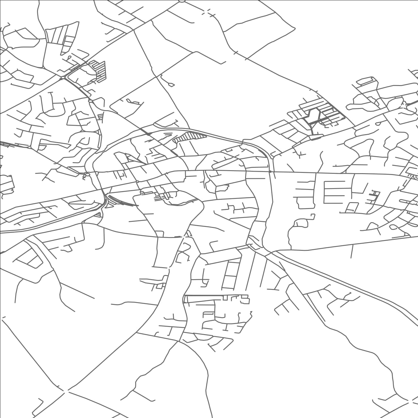 ROAD MAP OF MULLINGAR, IRELAND BY MAPBAKES