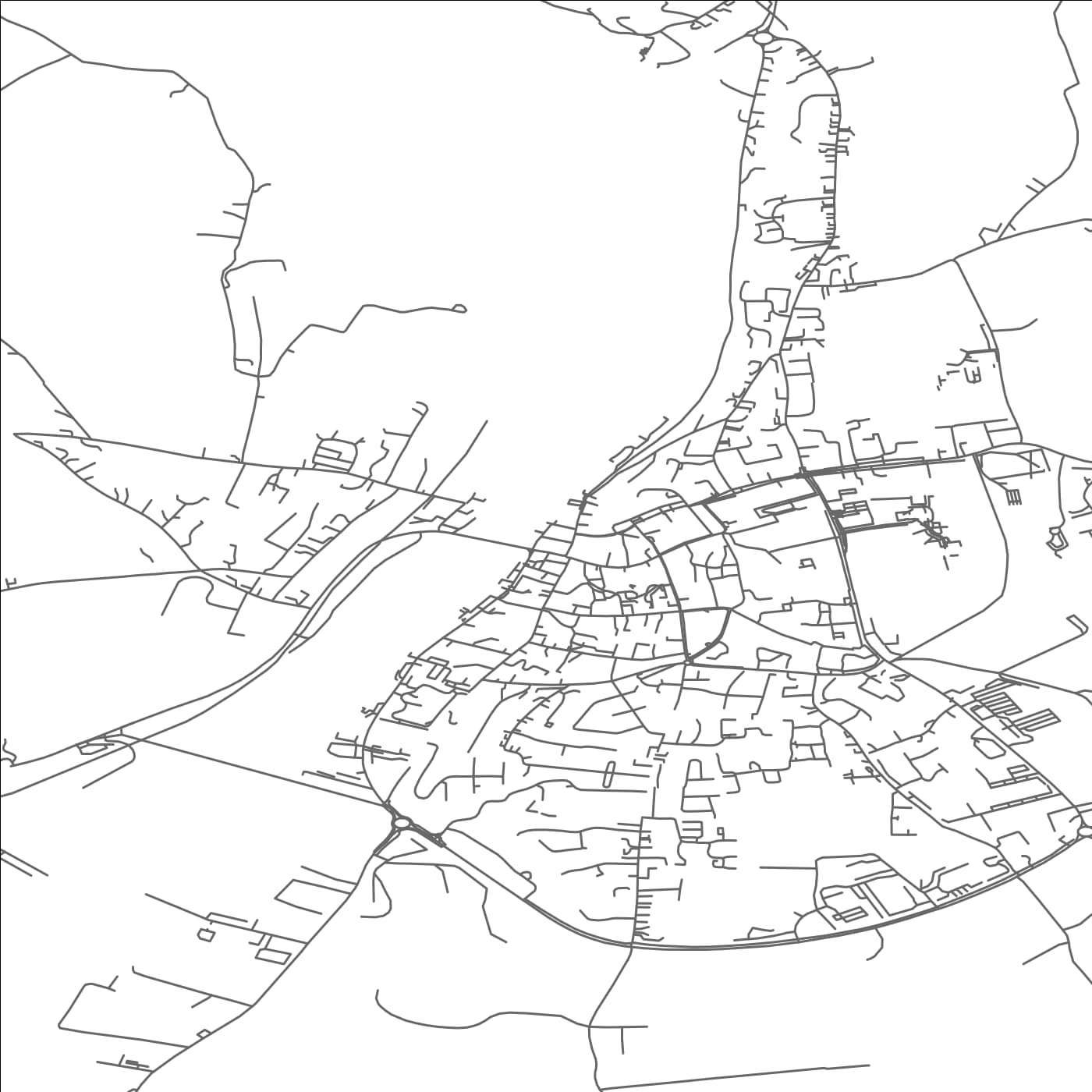 ROAD MAP OF NEW ROSS, IRELAND BY MAPBAKES