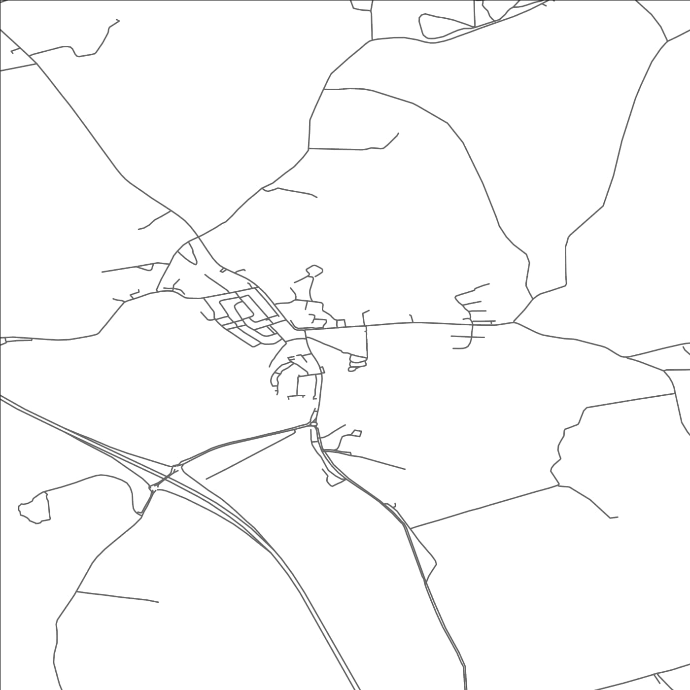 ROAD MAP OF NEWMARKET ON FERGUS, IRELAND BY MAPBAKES