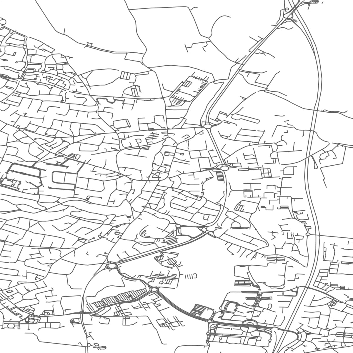 ROAD MAP OF SWORDS, IRELAND BY MAPBAKES