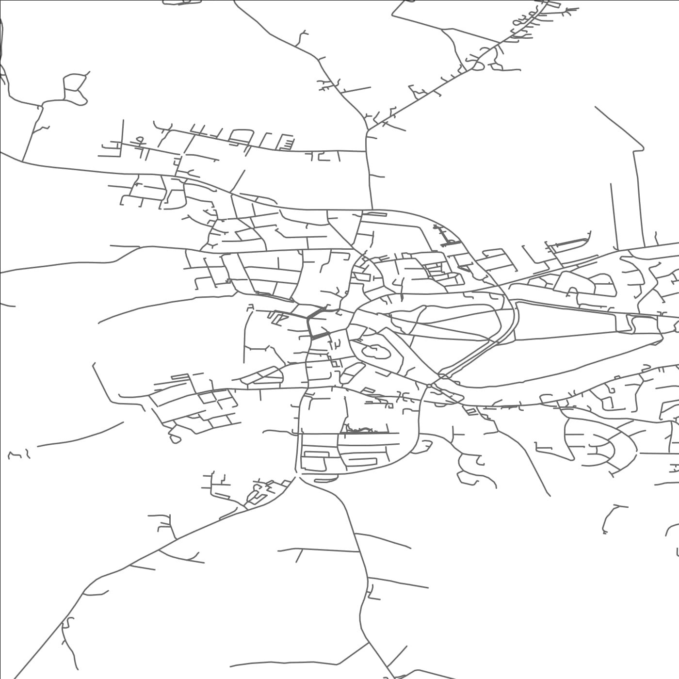 ROAD MAP OF TRIM, IRELAND BY MAPBAKES