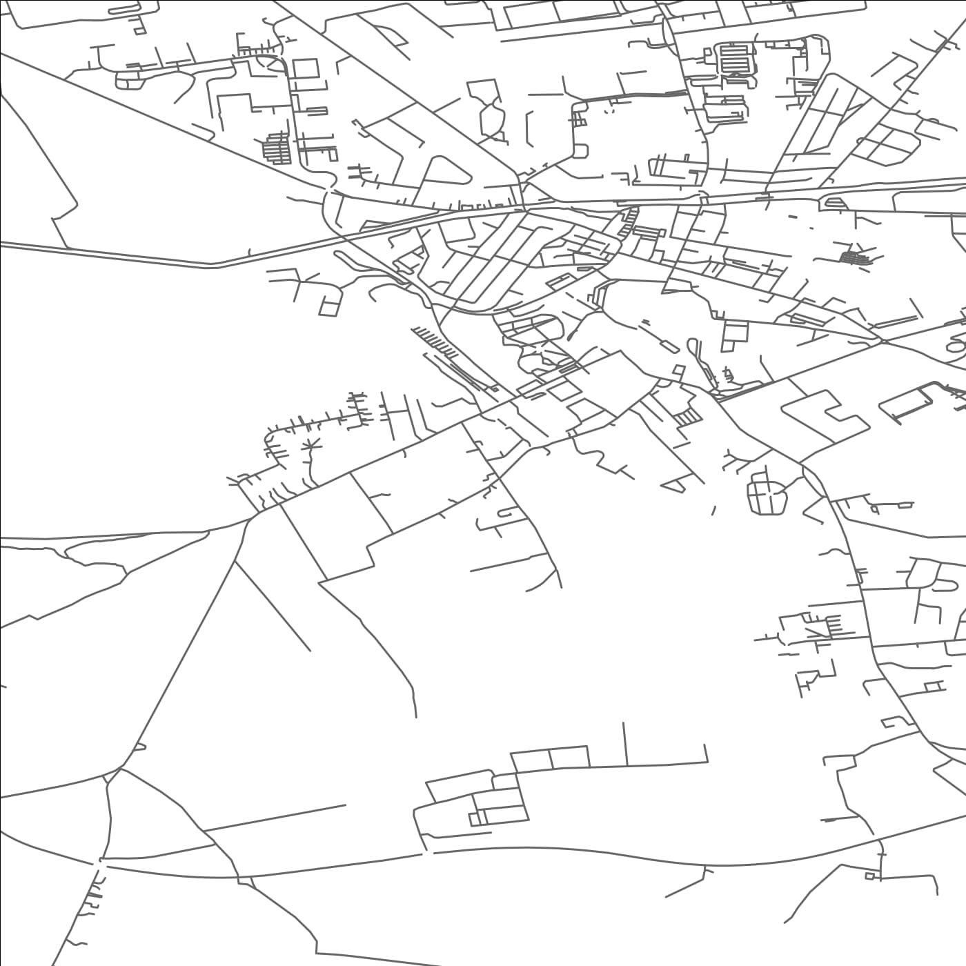 ROAD MAP OF TULLAMORE, IRELAND BY MAPBAKES