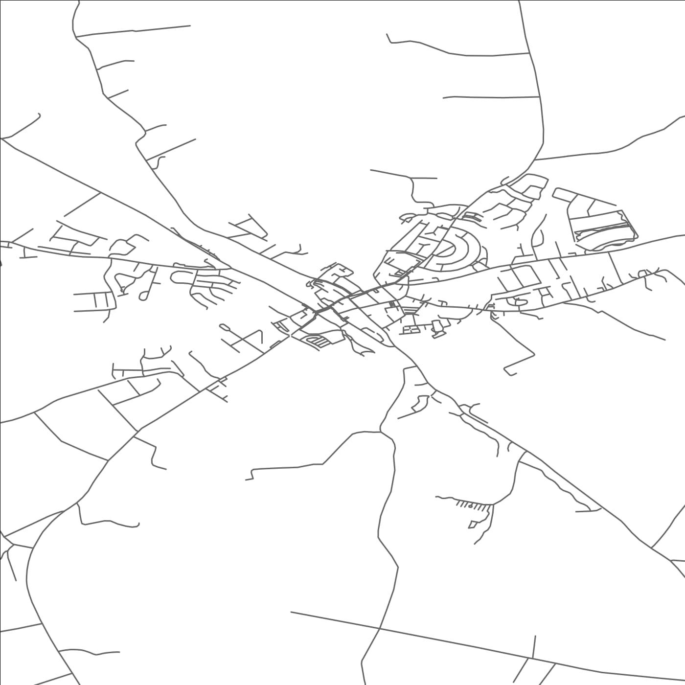 ROAD MAP OF TULLOW, IRELAND BY MAPBAKES