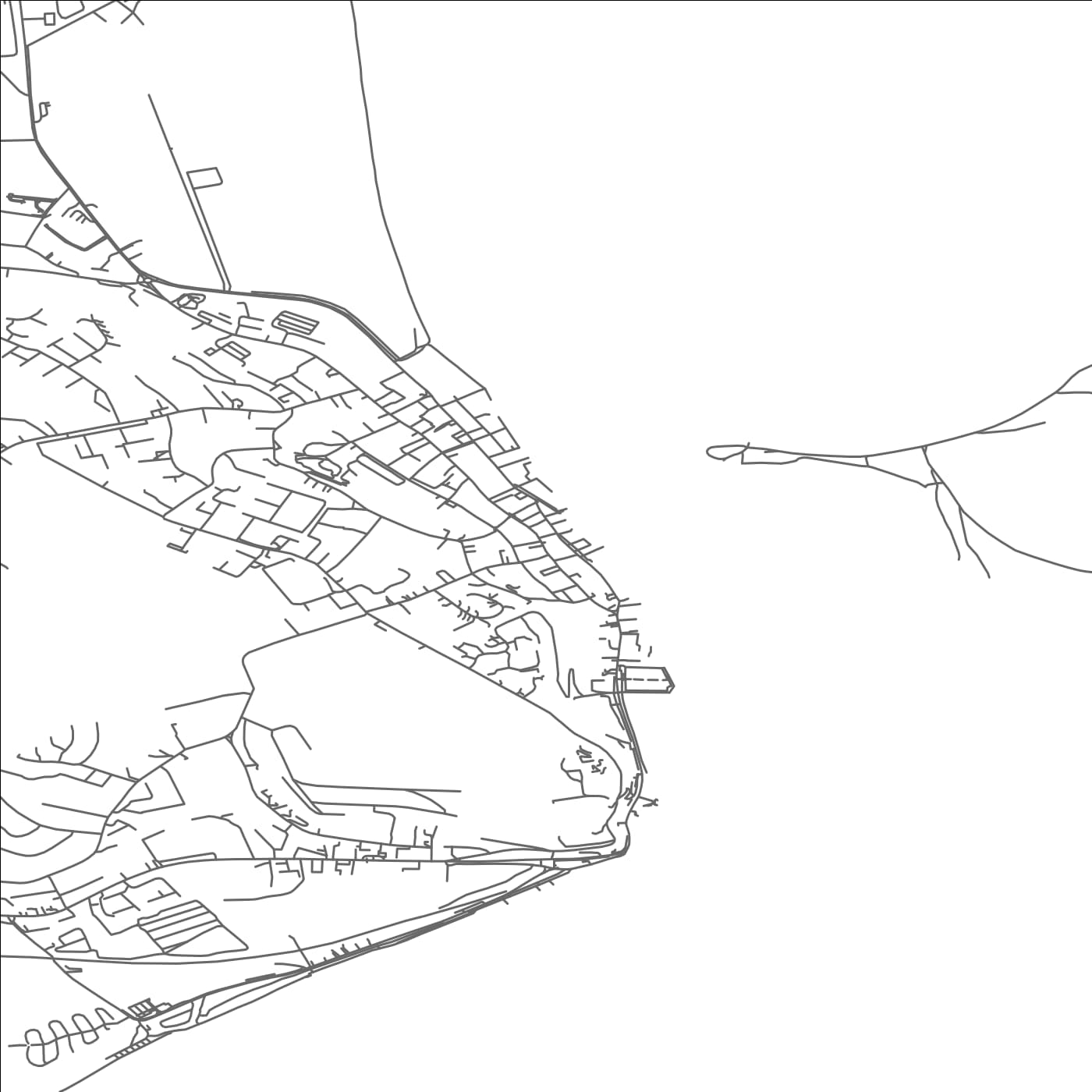 ROAD MAP OF YOUGHAL, IRELAND BY MAPBAKES