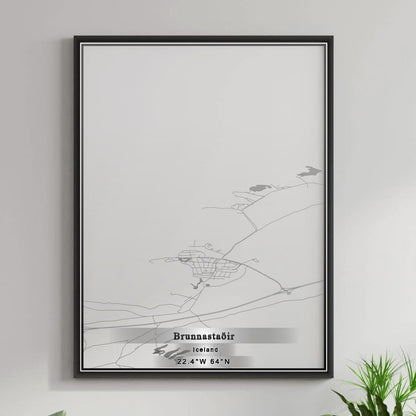 ROAD MAP OF BRUNNASTADIR, ICELAND BY MAPBAKES