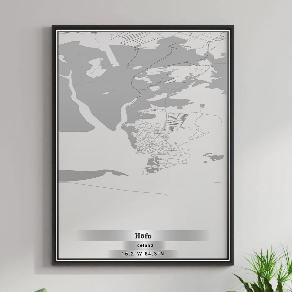ROAD MAP OF HOFN, ICELAND BY MAPBAKES