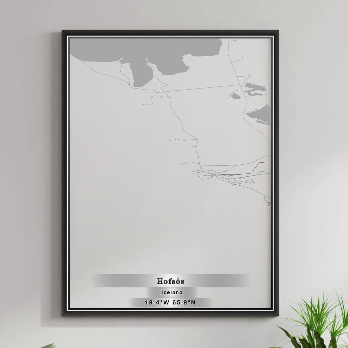 ROAD MAP OF HOFSOS, ICELAND BY MAPBAKES
