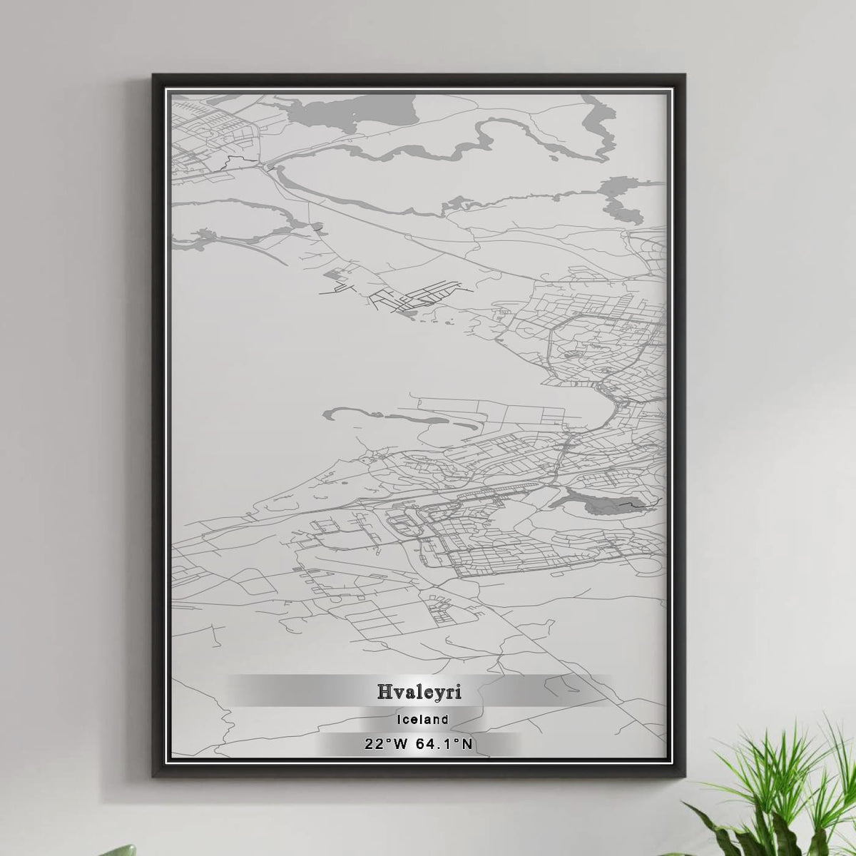 ROAD MAP OF HVALEYRI, ICELAND BY MAPBAKES