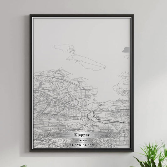 ROAD MAP OF KLEPPUR, ICELAND BY MAPBAKES