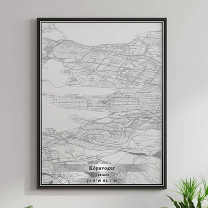 ROAD MAP OF KOPAVOGUR, ICELAND BY MAPBAKES