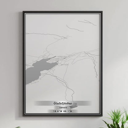 ROAD MAP OF OLAFSFJORDUR, ICELAND BY MAPBAKES