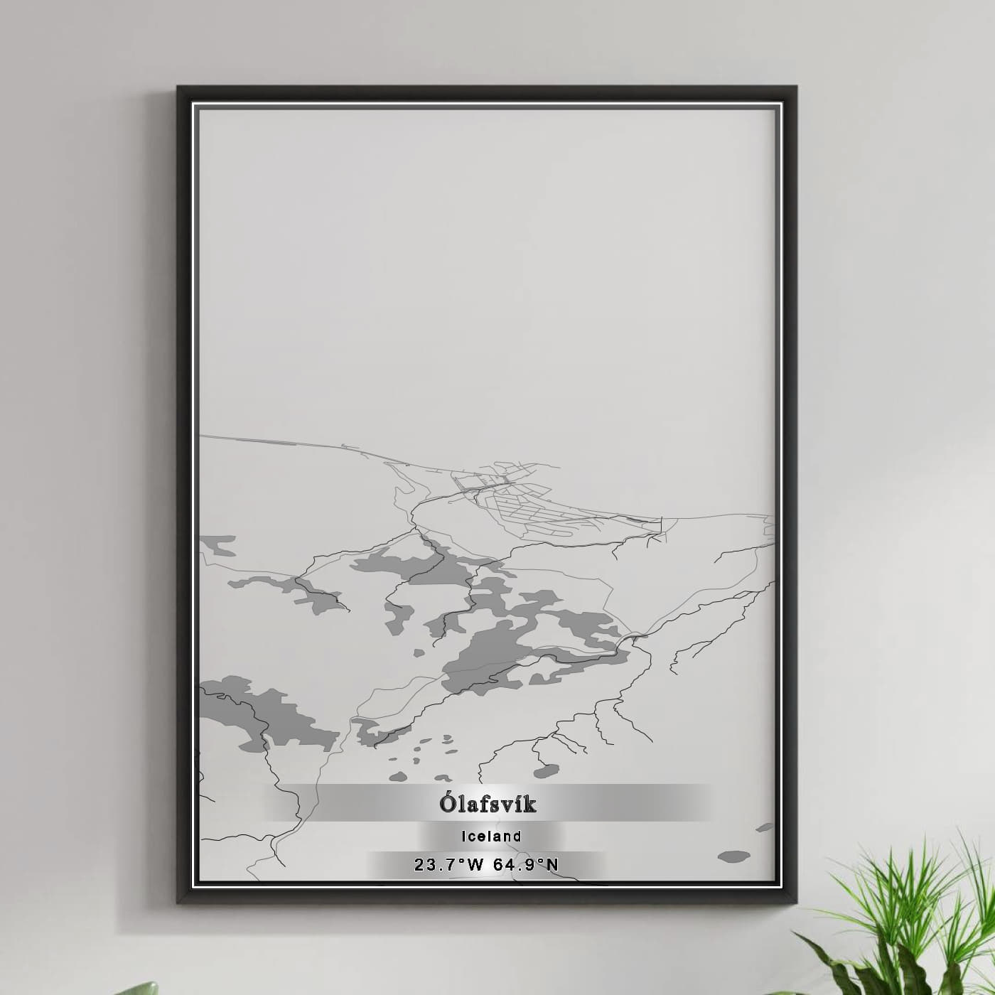 ROAD MAP OF OLAFSVIK, ICELAND BY MAPBAKES