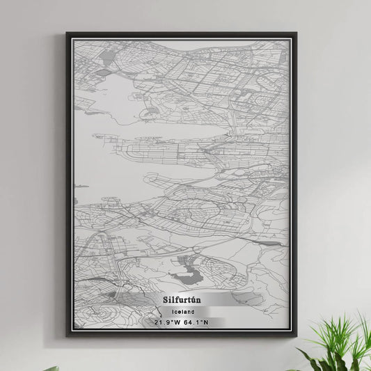 ROAD MAP OF SILFURTUN, ICELAND BY MAPBAKES