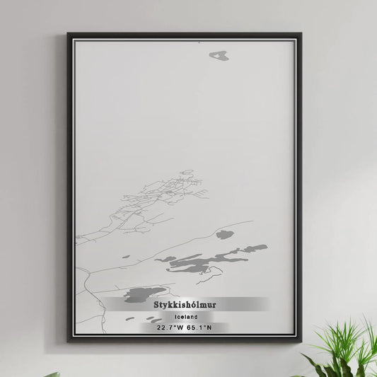 ROAD MAP OF STYKKISHOLMUR, ICELAND BY MAPBAKES