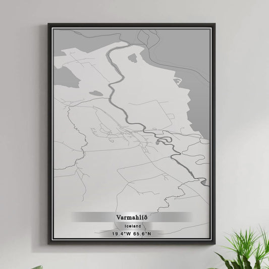 ROAD MAP OF VARMAHLID, ICELAND BY MAPBAKES