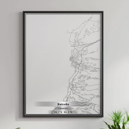 ROAD MAP OF BATROUN, LEBANON BY MAPBAKES