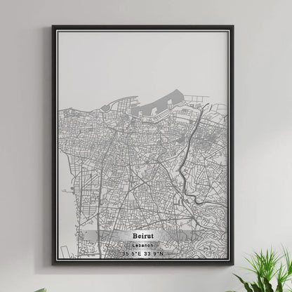 ROAD MAP OF BEIRUT, LEBANON BY MAPBAKES