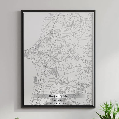 ROAD MAP OF BORJ EL QOBLE, LEBANON BY MAPBAKES