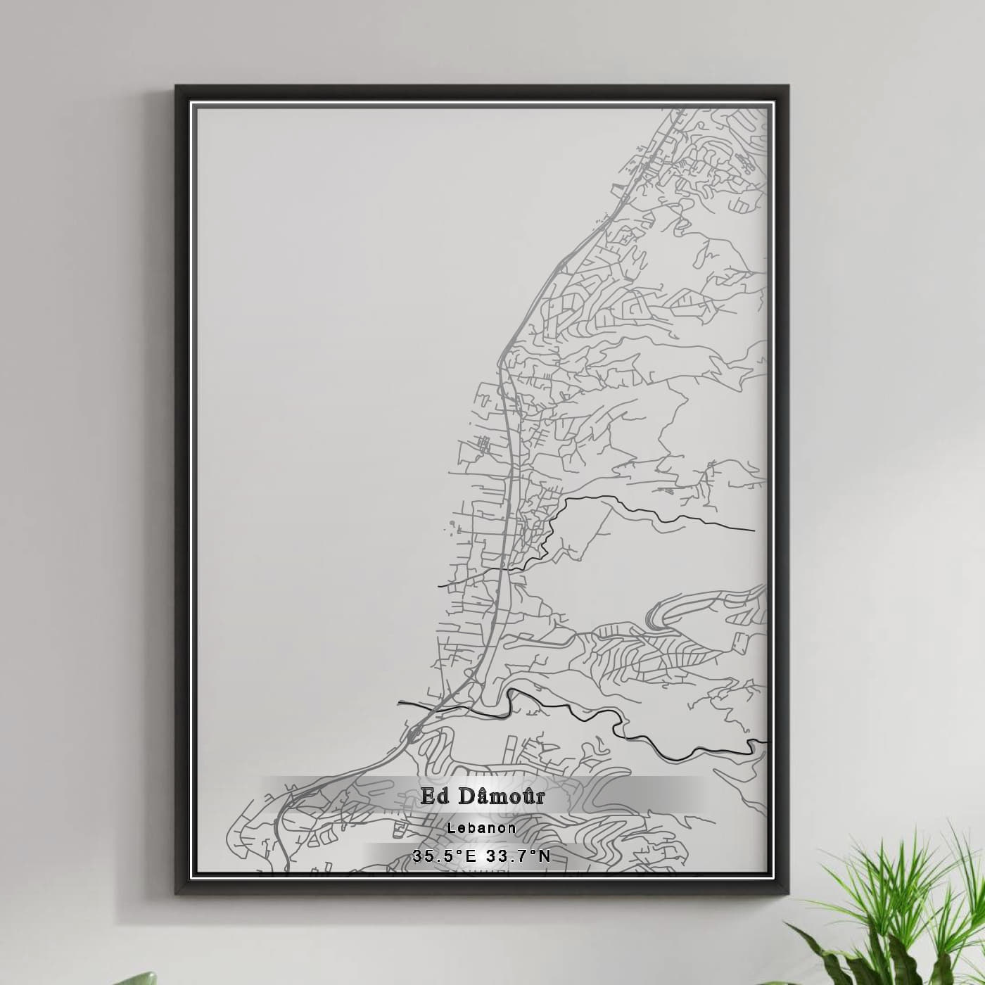 ROAD MAP OF ED DAMOUR, LEBANON BY MAPBAKES