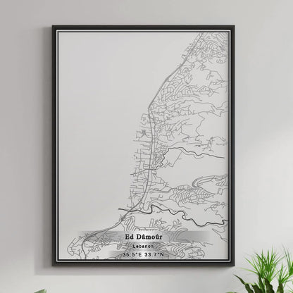 ROAD MAP OF ED DAMOUR, LEBANON BY MAPBAKES