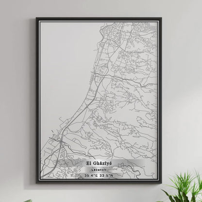 ROAD MAP OF EL GHAZIYE, LEBANON BY MAPBAKES