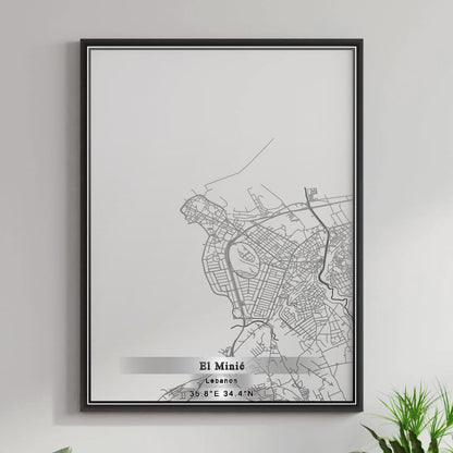 ROAD MAP OF EL MINIE, LEBANON BY MAPBAKES