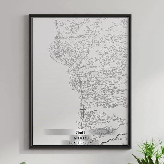ROAD MAP OF JBAIL, LEBANON BY MAPBAKES